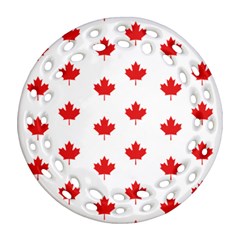 Canadian Maple Leaf Pattern Round Filigree Ornament (two Sides)