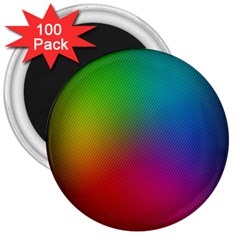 Bright Lines Resolution Image Wallpaper Rainbow 3  Magnets (100 Pack)