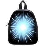 Bright Light On Black Background School Bag (Small) Front