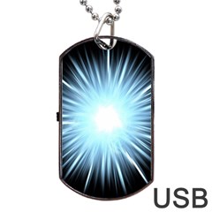 Bright Light On Black Background Dog Tag Usb Flash (one Side) by Mariart