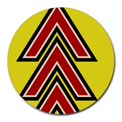 Chevron Symbols Multiple Large Red Yellow Round Mousepads