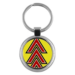 Chevron Symbols Multiple Large Red Yellow Key Chains (round)  by Mariart
