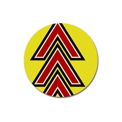 Chevron Symbols Multiple Large Red Yellow Magnet 3  (round)