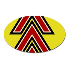 Chevron Symbols Multiple Large Red Yellow Oval Magnet by Mariart