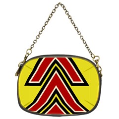 Chevron Symbols Multiple Large Red Yellow Chain Purses (two Sides) 