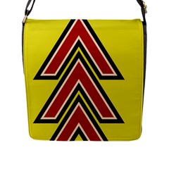 Chevron Symbols Multiple Large Red Yellow Flap Messenger Bag (l)  by Mariart