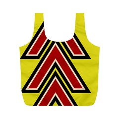Chevron Symbols Multiple Large Red Yellow Full Print Recycle Bags (m) 