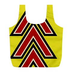 Chevron Symbols Multiple Large Red Yellow Full Print Recycle Bags (l) 