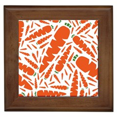 Carrots Fruit Vegetable Orange Framed Tiles by Mariart