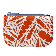 Carrots Fruit Vegetable Orange Large Coin Purse by Mariart