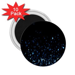 Blue Glowing Star Particle Random Motion Graphic Space Black 2 25  Magnets (10 Pack)  by Mariart