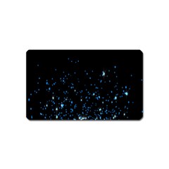 Blue Glowing Star Particle Random Motion Graphic Space Black Magnet (name Card) by Mariart
