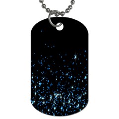 Blue Glowing Star Particle Random Motion Graphic Space Black Dog Tag (two Sides) by Mariart