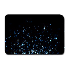 Blue Glowing Star Particle Random Motion Graphic Space Black Plate Mats