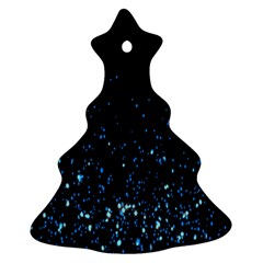 Blue Glowing Star Particle Random Motion Graphic Space Black Ornament (christmas Tree)  by Mariart