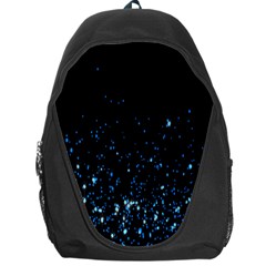 Blue Glowing Star Particle Random Motion Graphic Space Black Backpack Bag by Mariart