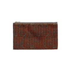 Brick Wall Brown Line Cosmetic Bag (small) 