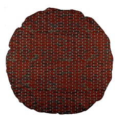 Brick Wall Brown Line Large 18  Premium Round Cushions by Mariart