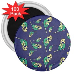 Canaries Budgie Pattern Bird Animals Cute 3  Magnets (100 Pack)