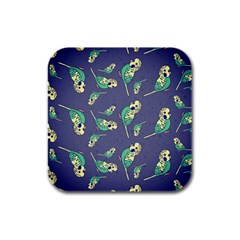 Canaries Budgie Pattern Bird Animals Cute Rubber Square Coaster (4 Pack) 