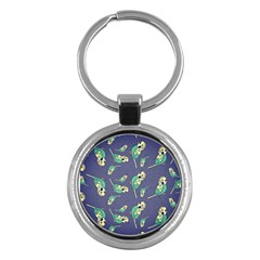 Canaries Budgie Pattern Bird Animals Cute Key Chains (round) 