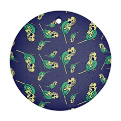Canaries Budgie Pattern Bird Animals Cute Round Ornament (two Sides) by Mariart