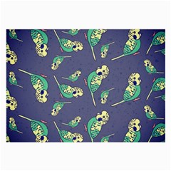 Canaries Budgie Pattern Bird Animals Cute Large Glasses Cloth (2-side) by Mariart
