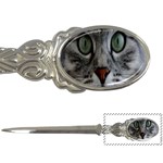 Cat Face Eyes Gray Fluffy Cute Animals Letter Openers Front