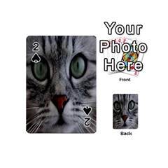 Cat Face Eyes Gray Fluffy Cute Animals Playing Cards 54 (mini) 