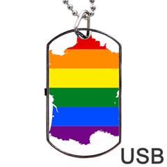 Flag Map Stripes Line Colorful Dog Tag USB Flash (One Side)