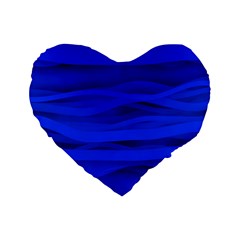 Dark Blue Stripes Seamless Standard 16  Premium Heart Shape Cushions by Mariart