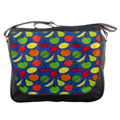 Fruit Melon Cherry Apple Strawberry Banana Apple Messenger Bags by Mariart