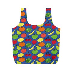 Fruit Melon Cherry Apple Strawberry Banana Apple Full Print Recycle Bags (m)  by Mariart