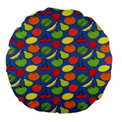 Fruit Melon Cherry Apple Strawberry Banana Apple Large 18  Premium Flano Round Cushions by Mariart