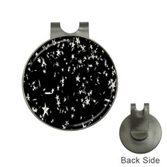 Falling Spinning Silver Stars Space White Black Hat Clips With Golf Markers by Mariart