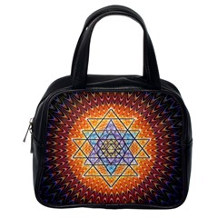 Cosmik Triangle Space Rainbow Light Blue Gold Orange Classic Handbags (one Side) by Mariart