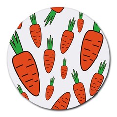 Fruit Vegetable Carrots Round Mousepads