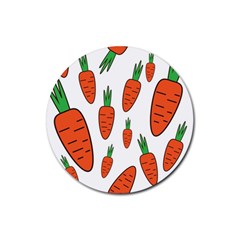 Fruit Vegetable Carrots Rubber Round Coaster (4 Pack)  by Mariart