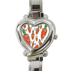 Fruit Vegetable Carrots Heart Italian Charm Watch