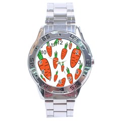 Fruit Vegetable Carrots Stainless Steel Analogue Watch by Mariart