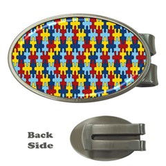 Fuzzle Red Blue Yellow Colorful Money Clips (oval) 