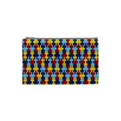 Fuzzle Red Blue Yellow Colorful Cosmetic Bag (small)  by Mariart