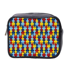 Fuzzle Red Blue Yellow Colorful Mini Toiletries Bag 2-side