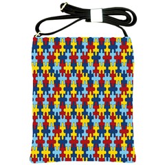 Fuzzle Red Blue Yellow Colorful Shoulder Sling Bags
