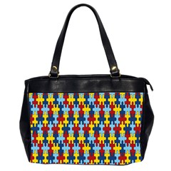 Fuzzle Red Blue Yellow Colorful Office Handbags (2 Sides) 