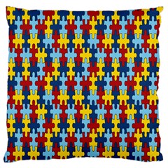 Fuzzle Red Blue Yellow Colorful Large Cushion Case (two Sides) by Mariart