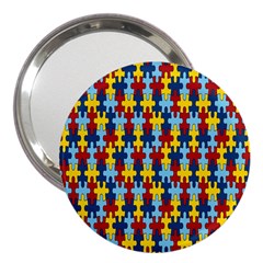 Fuzzle Red Blue Yellow Colorful 3  Handbag Mirrors by Mariart