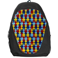 Fuzzle Red Blue Yellow Colorful Backpack Bag