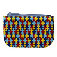 Fuzzle Red Blue Yellow Colorful Large Coin Purse by Mariart