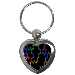 Grid Light Colorful Bright Ultra Key Chains (heart) 